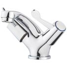 Swirl Commercial Basin Mono Mixer Tap with Clicker Waste Chrome