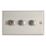 Contactum iConic 3-Gang 2-Way  Dimmer Switch  Brushed Steel