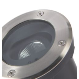 4lite  120mm Outdoor Round LED Recessed Ground Light Stainless Steel 6W 229lm