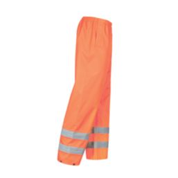 Site Huske Hi-Vis Overtrousers Elasticated Waist Orange Small 25" W 30" L