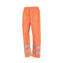 Site Huske Hi-Vis Overtrousers Elasticated Waist Orange Small 25" W 30" L