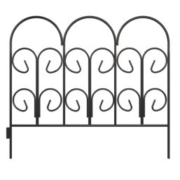 Apollo Arch Metal Garden Edging  Matt Black Powder Coated 0.46m