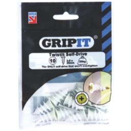 GripIt  Self-Drive Plasterboard Fixings Acetal Plastic 27mm 10 Pack