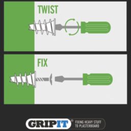 GripIt  Self-Drive Plasterboard Fixings Acetal Plastic 27mm 10 Pack
