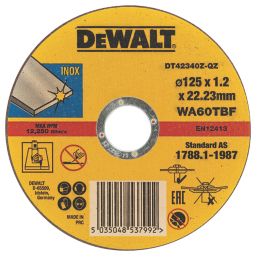 DEWALT DT42340TZ-QZ Metal Cutting Discs 125mm (5") x 22.23mm 10 Pack