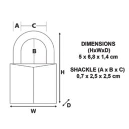 Master Lock 9150EURD  Weatherproof Closed Shackle  Padlock Aluminium 50mm