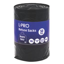 L-PRO  Black Bin Liners 70Ltr 50 Pack