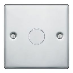 LAP  1-Gang 2-Way LED Dimmer Switch  Polished Chrome with Colour-Matched Inserts