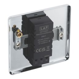 LAP  1-Gang 2-Way LED Dimmer Switch  Polished Chrome with Colour-Matched Inserts
