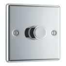 LAP  1-Gang 2-Way LED Dimmer Switch  Polished Chrome with Colour-Matched Inserts