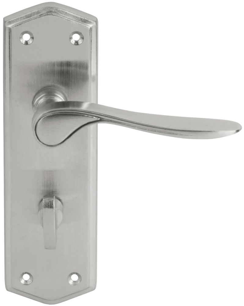 Smith & Locke Kilve LoB WC Door Handles Pair Satin Chrome | Bathroom ...
