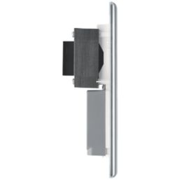 British General Nexus Metal 2-Gang Dual Voltage Shaver Socket 115 / 240V Polished Chrome with White Inserts