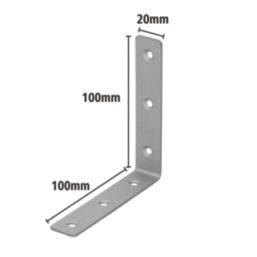 Magnodur Chair Brackets Silver 100mm x 100mm x 20mm 12 Pack