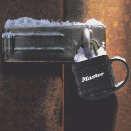 Master Lock 7804EURD Keyed Alike Water-Resistant   Padlocks Black 40mm 2 Pack