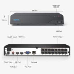 Reolink NVS16 4TB 16-Channel 4K PoE NVR