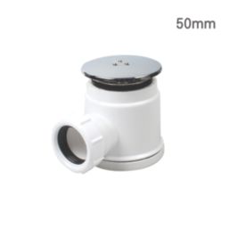 Flomasta  Dome Compression Shower Waste White 50mm