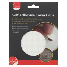 Timco 18mm 105 Pack White Matt Screw Cover Stickers