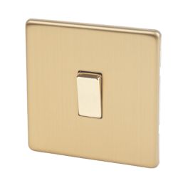Varilight  10AX 1-Gang 2-Way Light Switch  Brushed Brass