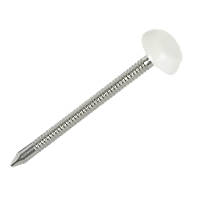 uPVC Nails White Head A4 Stainless Steel Shank 3 x 50mm 100 Pack