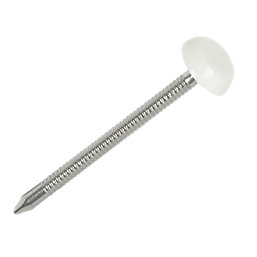 uPVC Nails White Head A4 Stainless Steel Shank 3mm x 50mm 100 Pack