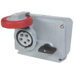 Amphenol 32A 4P+E Switched Socket 415V