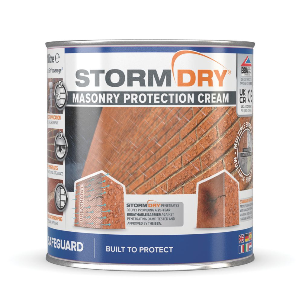 Stormdry Masonry Protection Cream Clear 1Ltr - Screwfix