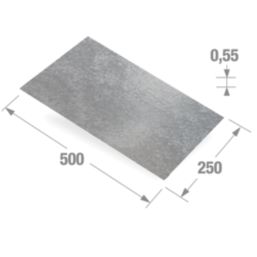 Essentials Smooth Protective Door Plate Galvanised Steel 250mm x 500mm x 0.55mm