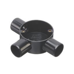 Deta TTE 3 Way 25mm Tee Box Black