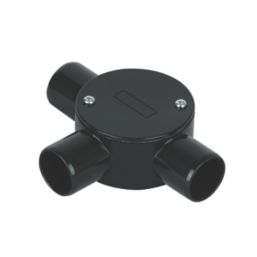 Deta TTE 3 Way 25mm Tee Box Black