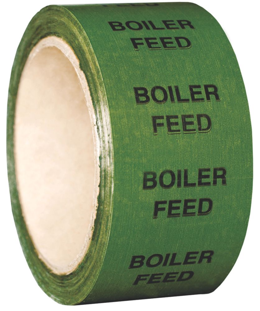Essentials Boiler Feed Pipe Marking Tape Green 33m x 50mm - Screwfix