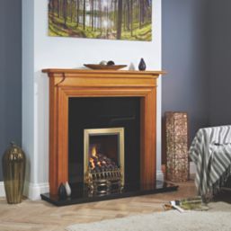 Focal Point Blenheim Brass Rotary Control Inset Gas Full Depth Fire 480mm x 180mm x 585mm
