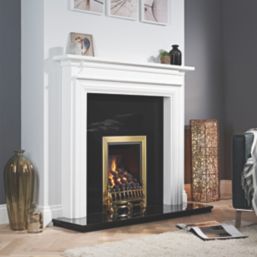 Focal Point Blenheim Brass Rotary Control Inset Gas Full Depth Fire 480mm x 180mm x 585mm