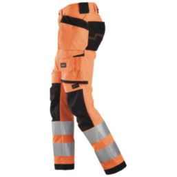 Snickers 6243 Hi-Vis Work Trousers Orange 39" W 32" L