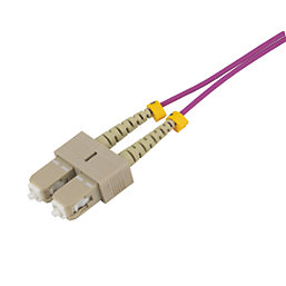 Labgear Duplex Multi Mode Purple SC- SC OM4 LSZH Fibre Optic Cable 1m