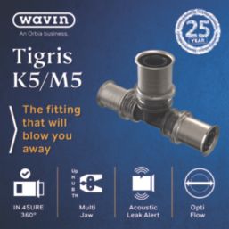 Wavin Tigris K5 Multi-Layer Composite Press-Fit Reducing Tee 16mm x 20mm x 16mm 10 Pack