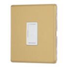 Contactum Lyric 13A Unswitched Fused Spur  Brushed Brass with White Inserts