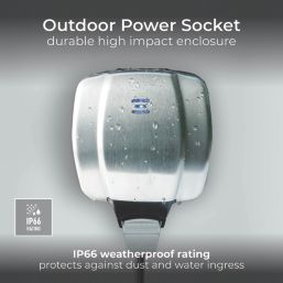 British General  IP66 13A 1-Gang SP Weatherproof Outdoor Switched Socket