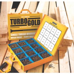 TurboGold  PZ Double-Countersunk Woodscrews Expert Trade Case 2800 Pcs