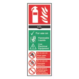 Essentials  Non Photoluminescent "Fire Extinguisher CO2" Sign 100mm x 300mm