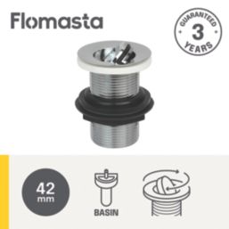 Flomasta Unslotted Captive Basin Waste Chrome-Plated Brass 32mm