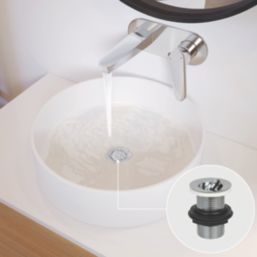 Flomasta Unslotted Captive Basin Waste Chrome-Plated Brass 32mm