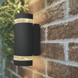 Lutec Focus Outdoor Up & Down Wall Light Matt Black
