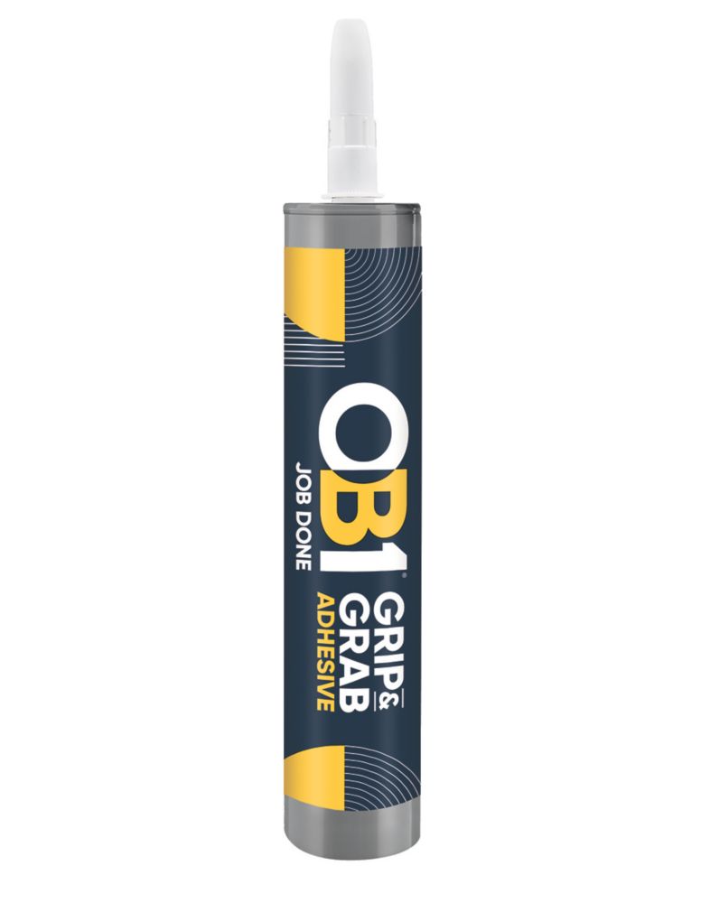 OB1 Grip & Grab SolventFree Instant Grab Adhesive White 290ml Screwfix