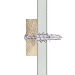 Easyfix  Self-Drill Plasterboard Fixings with Screwdriver Zinc Alloy 32mm 200 Pack