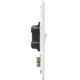 Knightsbridge  45A 2-Gang DP Control Switch Matt White with LED