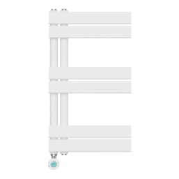 Flomasta 700mm x 400mm 853BTU White Flat Electric Towel Radiator
