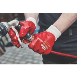 Site  PVC Dipped Gloves Red Medium