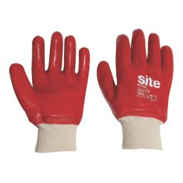 Site  PVC Dipped Gloves Red Medium