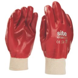 Site  PVC Dipped Gloves Red Medium