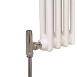 Tesla Winchester 15mm x 1/2" Nickel/Black Angled Traditional Manual Radiator Valve & Lockshield